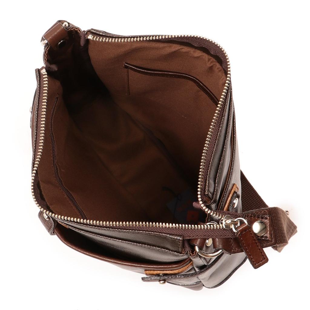 Сумка через плечо Kiwada Masaaki Shoten Canvas PU x Leather SD Легкая водоотталкивающая коровья кожа Сделано в Японии Шоколад [Toyooka Bag] (L)