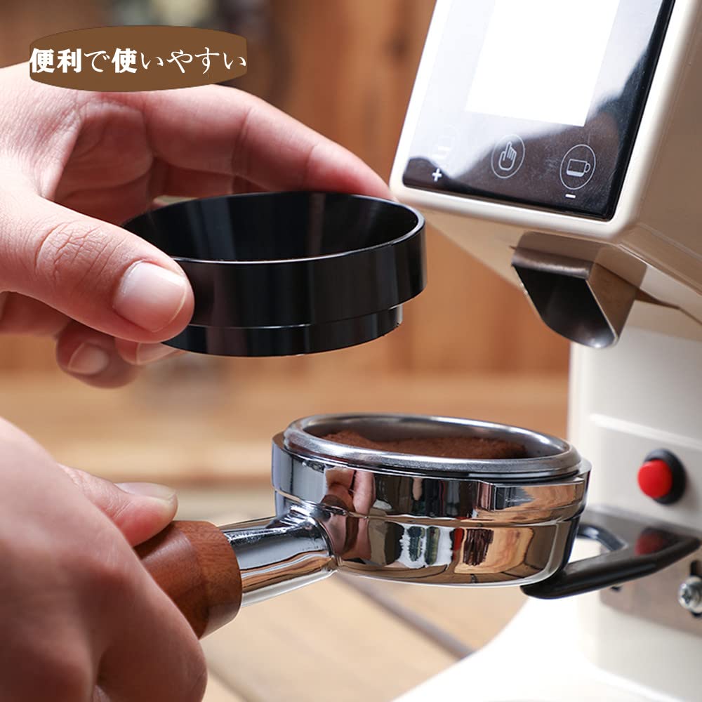 Coffee Machine Handle Cross Powder Ring Coffee Grinder Magnetic Aluminum Powder Receiver Ring Anti-Flying Powder Receiver Powder Ring Coffee Dosing