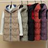 Большой размер новый двухсторонний жилет женский зимний жилет средней длины корейский стиль осень и зима пуховый жилет хлопковый утолщенная куртка