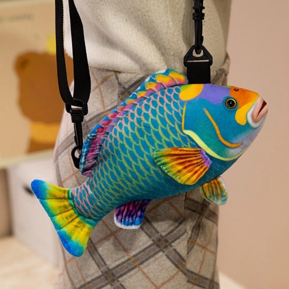 Plush Simulation Fish Plush Toy Bag Ocean Animal Fish Plush Crossbody Bag  Girls Gifts