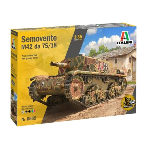 Italeri Tamiya 1/35 Military Series No. 6569 Italian Army Semovente M42 Da 75/18 Plastic Model 38569