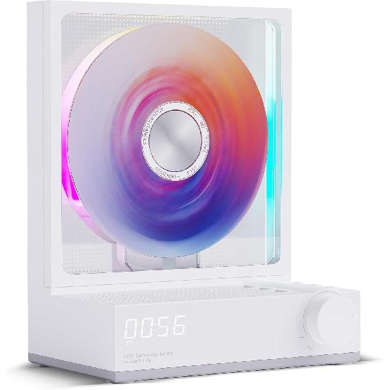 CD-плеер Портативный Bluetooth 5.3 с RGB-подсветкой, меняющей цвет Настольный CD-плеер для домашней поддержки TF-карта, динамики Hi-Fi, таймер, светодиодный экран