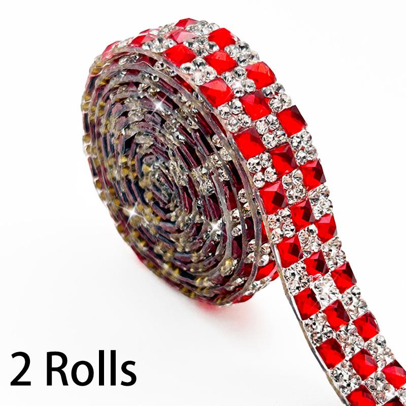 2 рулона стразовой ленты 1 ярд/рулон блестящая наклейка термоаппликация цепь лента для шляп сумок курток стекла DIY