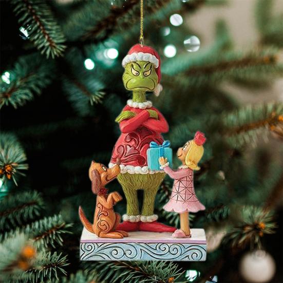 6 шт. акриловый подвесной кулон с четким принтом, очаровательный мультяшный дизайн, создающий атмосферу, елочные украшения, орнамент