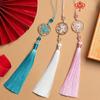 Chinese Classic Tassels Delicate Ethnic Style Flower Metal Frame Pendants DIY Handicraft Ornaments Key Ring Decoration