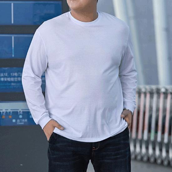 Осень-зима мужская футболка однотонная с длинными рукавами с круглым вырезом уличная одежда больших размеров свободный пуловер с манжетами в рубчик для улицы
