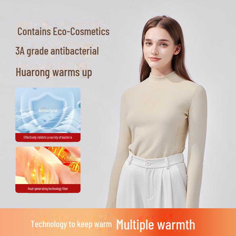 Женский немецкий бархатный термотоп со средней горловиной и длинными рукавами