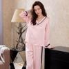 Long Sleeve Silk Pajamas Women's Set Comfortable Women's Pajamas Solid Color Casual Pajamas Set Luxurious Top and Pants Pajamas