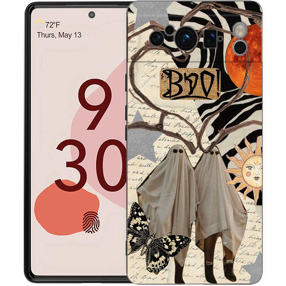 Чехол для телефона Google Pixel 8 A 7 6 Pro 6A 5G, черный, мягкий противоударный чехол, силиконовый чехол из ТПУ, милый маленький призрак