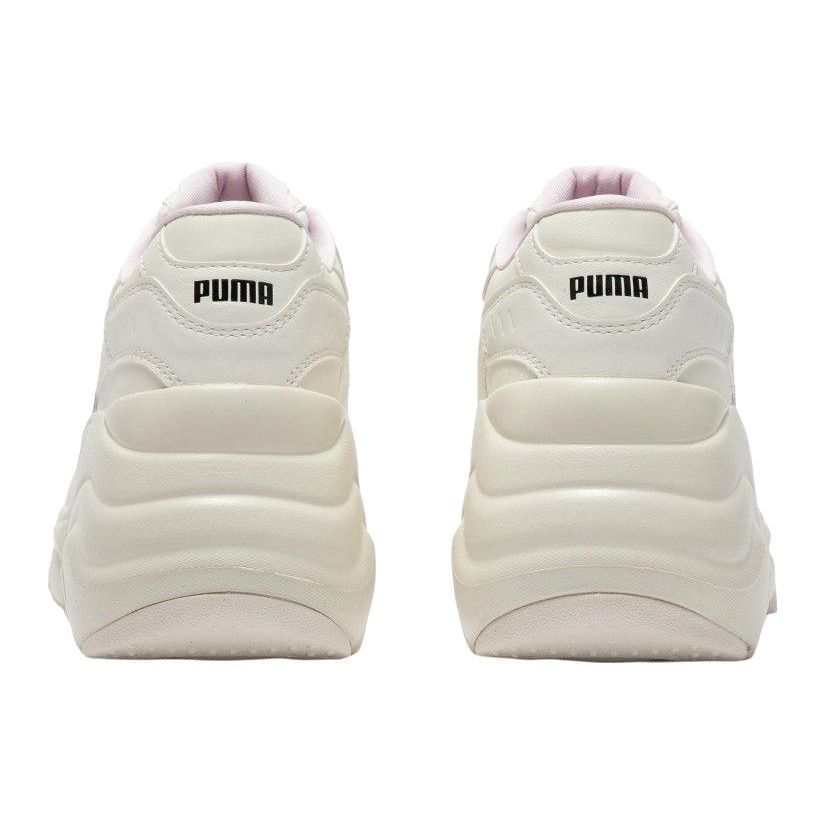 Puma Pulsar Wedge Logo Play Leather Trendy Mid-Top Dad Shoes Women Sneaker White Pink 395450-01