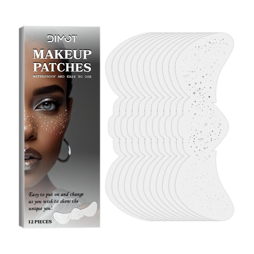 12 Pcs Freckles Face Makeup Patches Glitter Glitter Freckles Sparkle Makeup Patches  Face Makeup