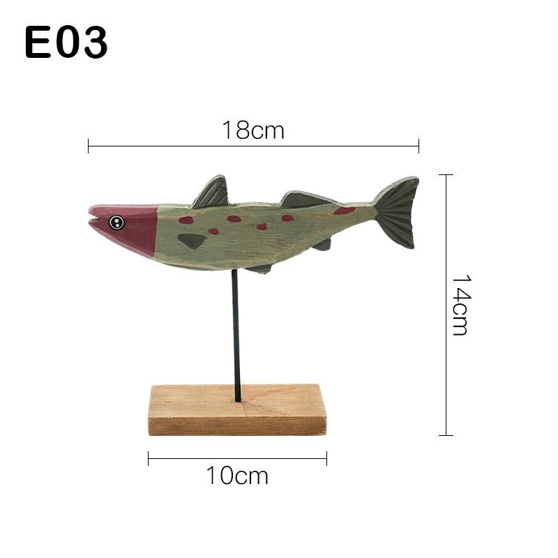 Красочные деревянные статуи рыб в средиземноморском скандинавском стиле, скульптуры рыб, украшения, шикарная гостиная, тумба под телевизор, домашний декор, поделки