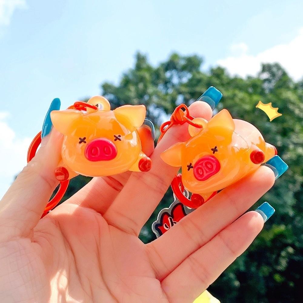 Roast Chicken Detect UV Color Change Bread Pendant Cartoon Toast Pretzel Keychain  Backpack Decor