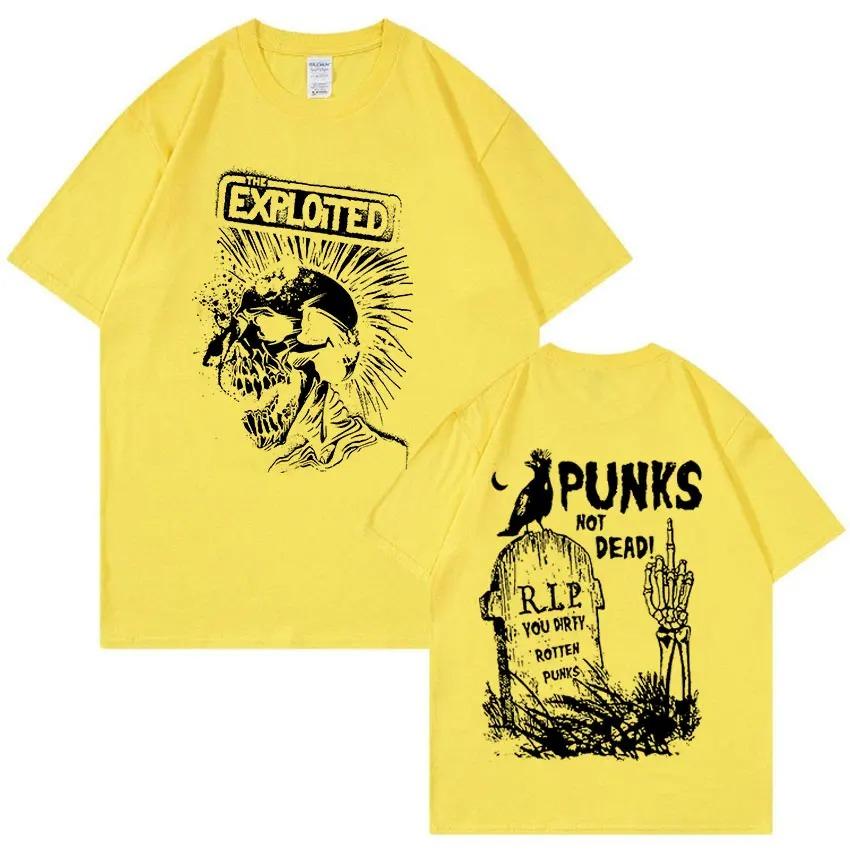 Футболка с ретро-графикой Rock Band The Exploited Punks Not Dead Футболка в уличном стиле Unisex's Унисекс Хип-хоп 100% хлопок Футболки большого размера Unisex