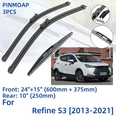 3 шт. для JAC Refine S3 2013-2021 24 "15" 10 "передние и задние щетки стеклоочистителя лобовое стекло резак для окон аксессуары2015 2016 2017 2018 2019 2020 2021