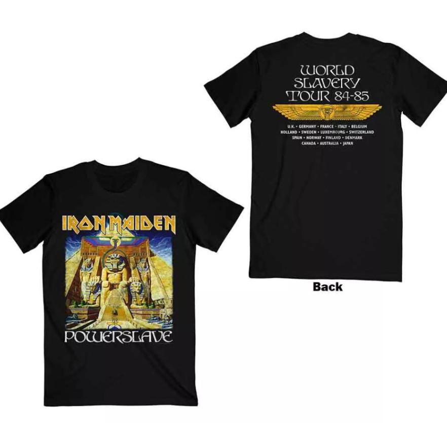 Double Sided Iron Maiden Print – Powerslave World Slavery Tour Men’sTshirt Unisex T-Shirt