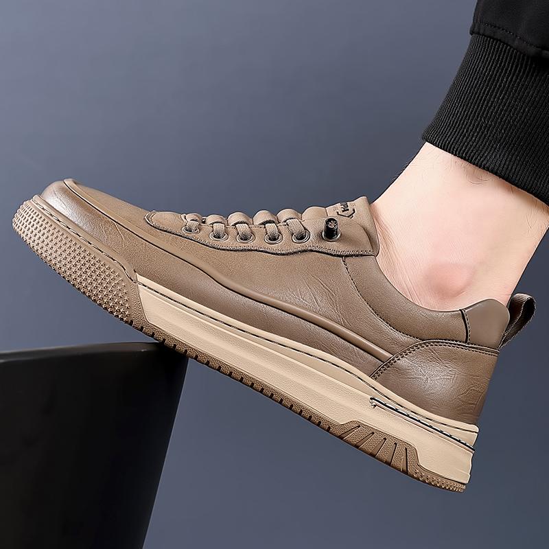 Fashion Men Casual Leather Shoes2024New Luxury Brand Genuine Leather Walking Shoes Outdoor Flat Designer Sneakers Tenis Masculino Shoes
