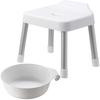 Yamazaki Jitsugyo Hanging Bath Chair Seat Height 30cm + Magnet & Hanging Bathtub [Set of 2] MIST Bath Bathroom Floating Storage White 7307 7322