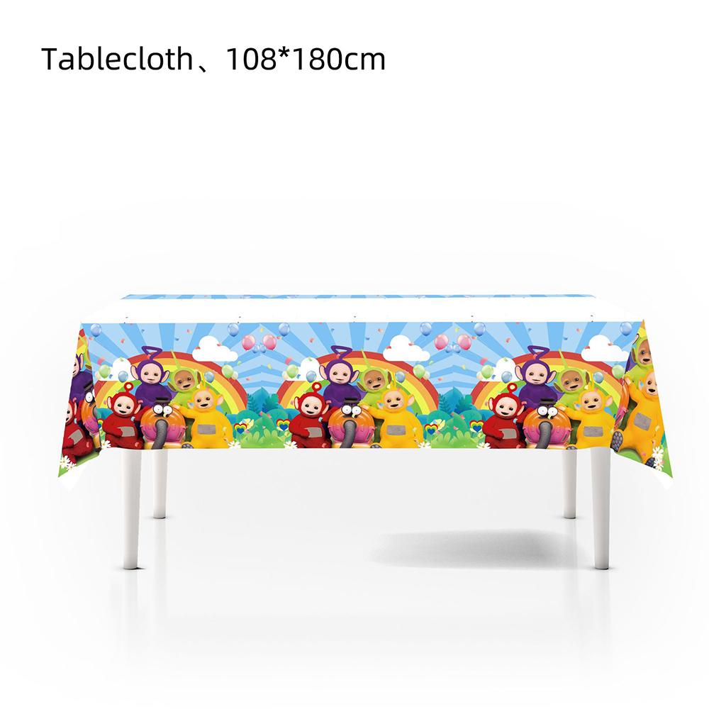 51pcs Teletubbies Cartoon Tableware Includes Plates Napkins Cups Tablecloth