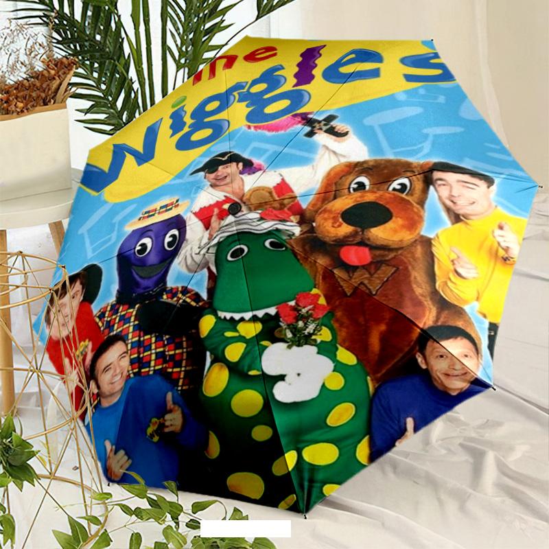 The Wiggles Umbrella with Automatic Open/Close & Self-8-Rib Heavy-Duty Umbrella, Compact Travel Umbrella Suitable for Outdoor