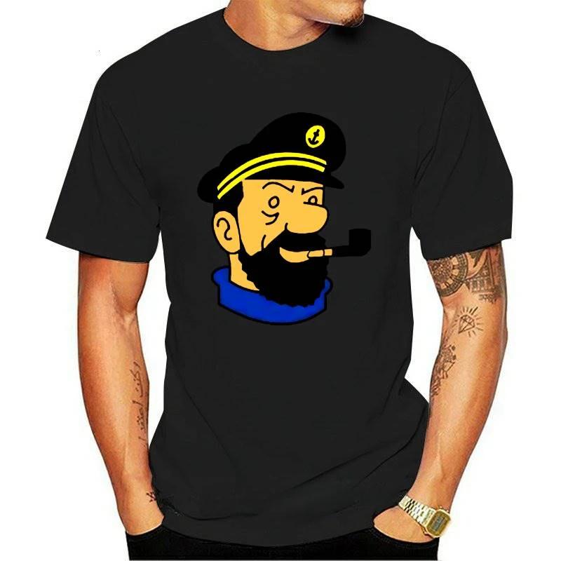 Sunlight Cotton Tee Shirt Funny Size S-5xl Hiphop Tops T-Shirt Tee Captain Haddock Printed T Shirt For