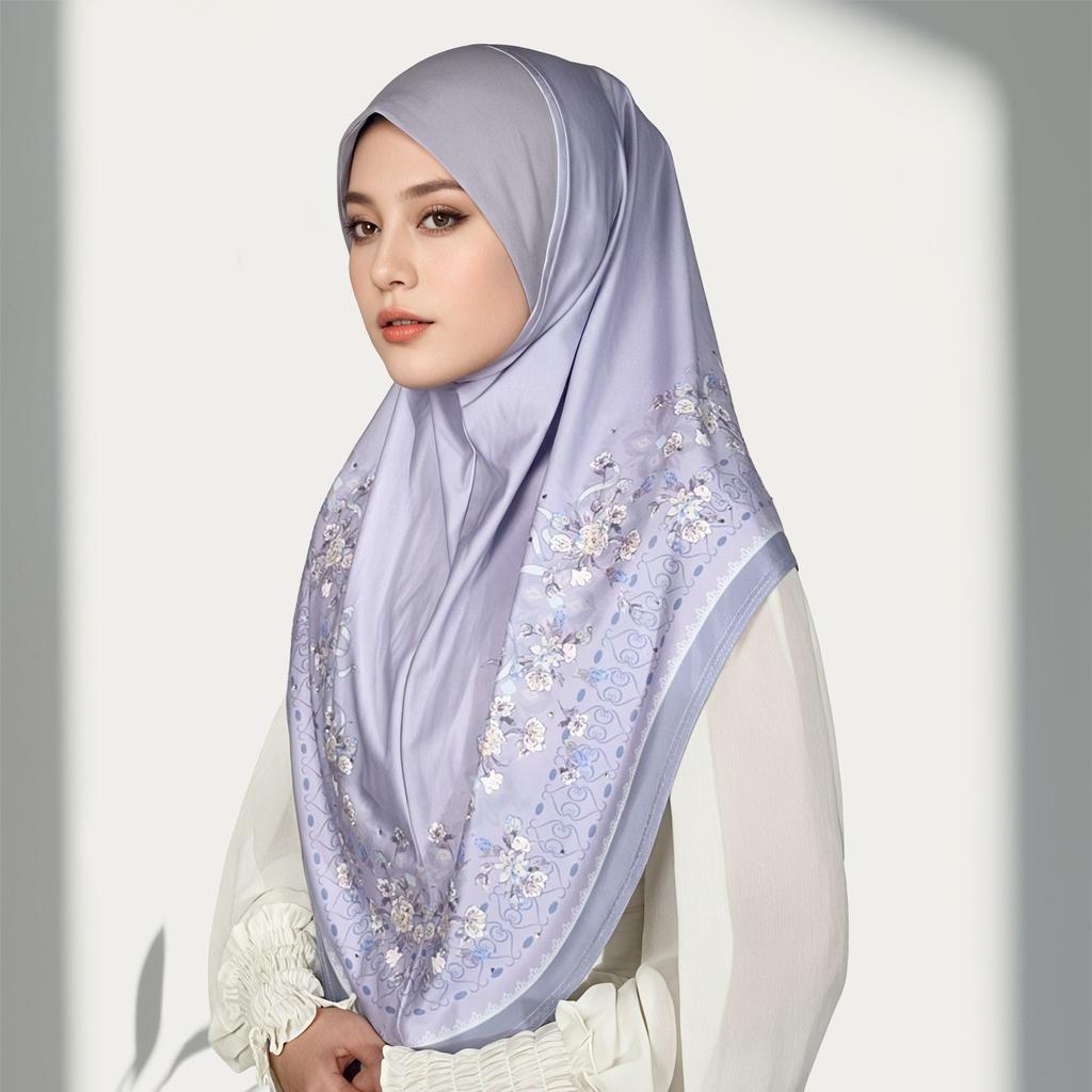 Muslim Hijabs Women Head Wrap Square Scarf Floral Print Turban Cap