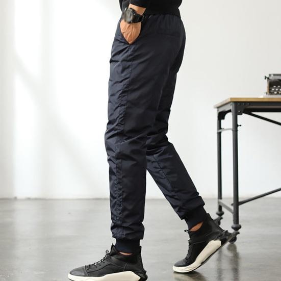 Зимние мужские утепленные брюки с толстой эластичной талией, ветрозащитные теплые брюки большого размера, водонепроницаемые брюки для мужчин среднего возраста, для повседневной носки на открытом воздухе для отцов