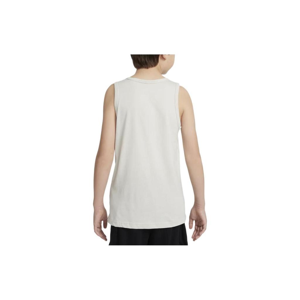 Nike Мультяшный обувной ящик с буквенным логотипом и круглым вырезом, спортивный повседневный жилет, детские топы Light-Bone DQ3848-072