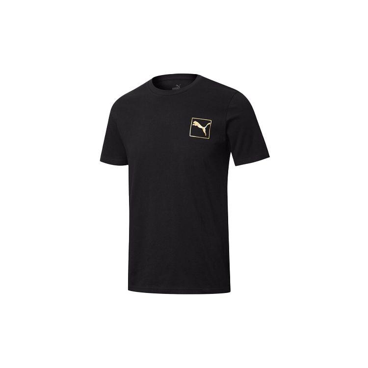 Puma Футболки Мужские Черные С Круглым Вырезом Умеренный Прямой Крой 587582-01