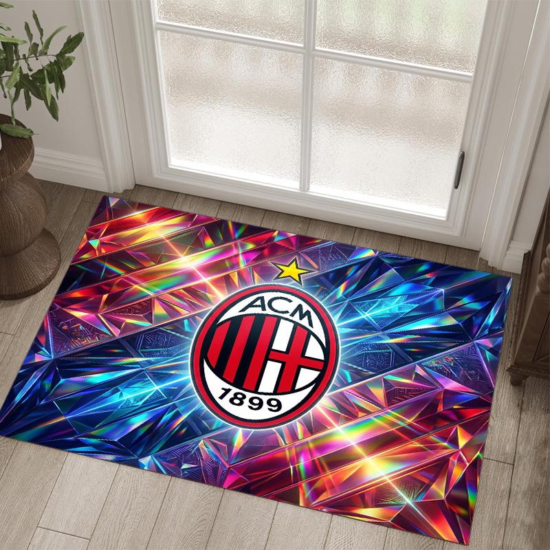 Дизайн AC Milan Кристальный Велюровый Ковер Уютный Не?Нескользящий ковер с принтом для спальни, гостиной, прихожей