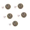 50 Set Pants Buttons No Sew Removable 17mm Rose Pattern Stainless Steel Antique Brass with 2x6.5mm P