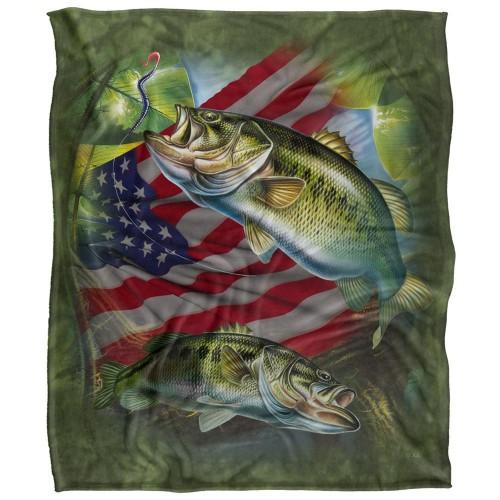 JQ Licensing Silky Bass Fishing Supersoft Blanket
