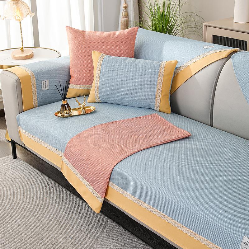Сплошной цвет, высококачественный чехол для диванной подушки, тканевое полотенце, нескользящее, простой, современный, приятный для кожи, четырехсезонный, универсальный спинка
