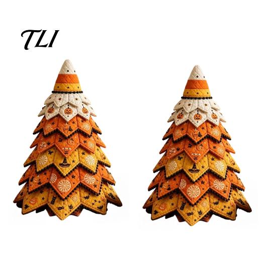 Seasonal Home Decor Projects DIY Quilted Fabric Christmas Tree Craft Kit, Vintage Patchwork Handmade Ornament Set Xmas Sewing Set, Tabletop