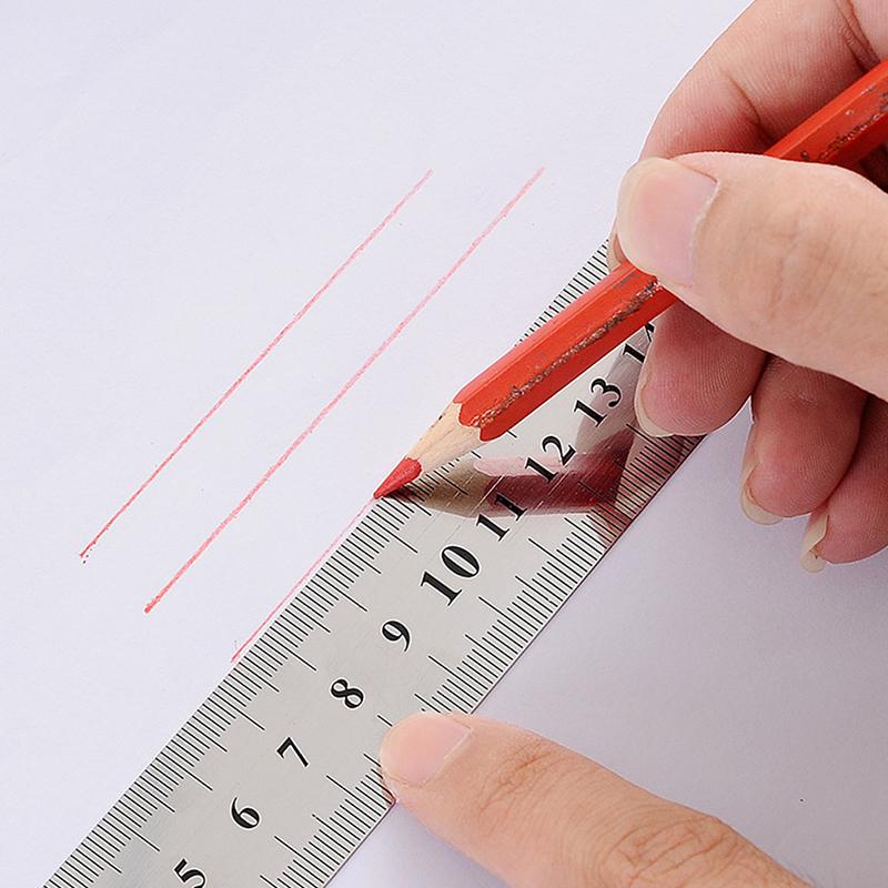 15-30Cm Stainless Steel Metal Straight Ruler Tool Double Sided Measuring Tool