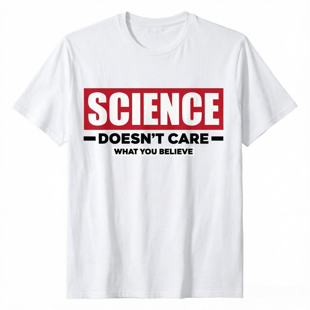 2026 New Science Doesnt Care What You Believe Funny Science Print TShirt Unisex Short Sleeved Tops TShirts Unisexs Tee