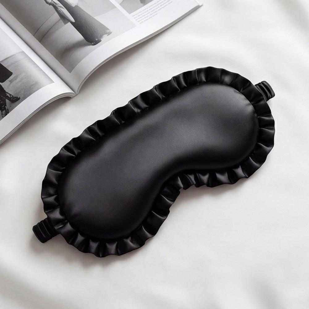 Soft Texture Silk Ruffle Sleep Eye Mask Silk Material Blackout Eye Patches Better Sleep