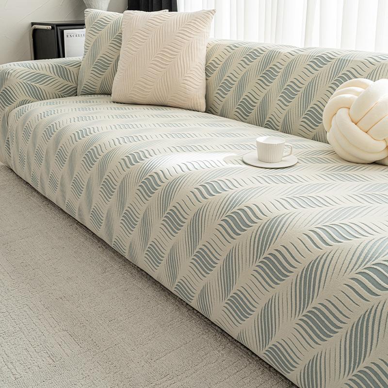 Эластичная, Нескользящая, Пылезащитная Новая Жаккардовая Бархатная Однотонная Чехол на Диван Простой Универсальный Однотонный Прямой Чехол на Диван