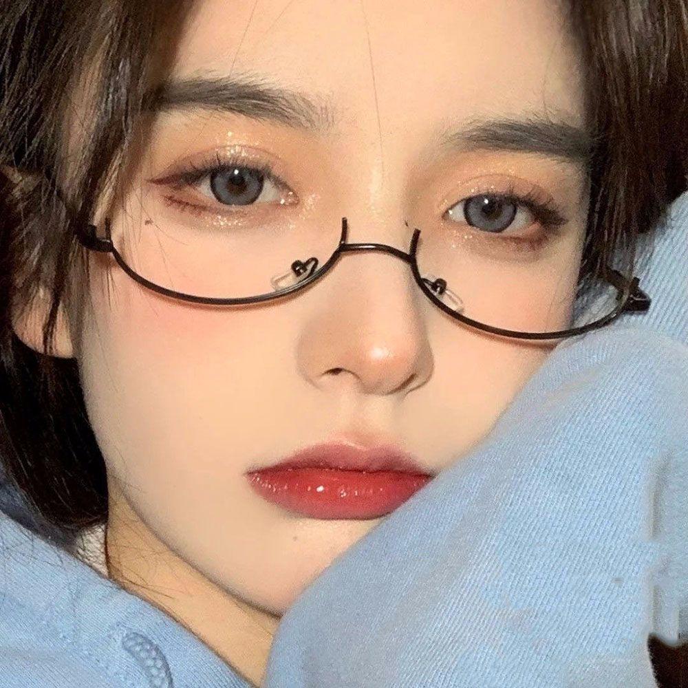 Glasses Lens Photography Decoration Oval Glasses Frame Half Frames Glasses Frame Spectacle Frames