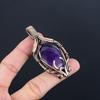 Amethyst Pendant Gemstone Jewelry,  999 Copper Wire Wrapped Pendant, Gift For Women Handmade Pendant