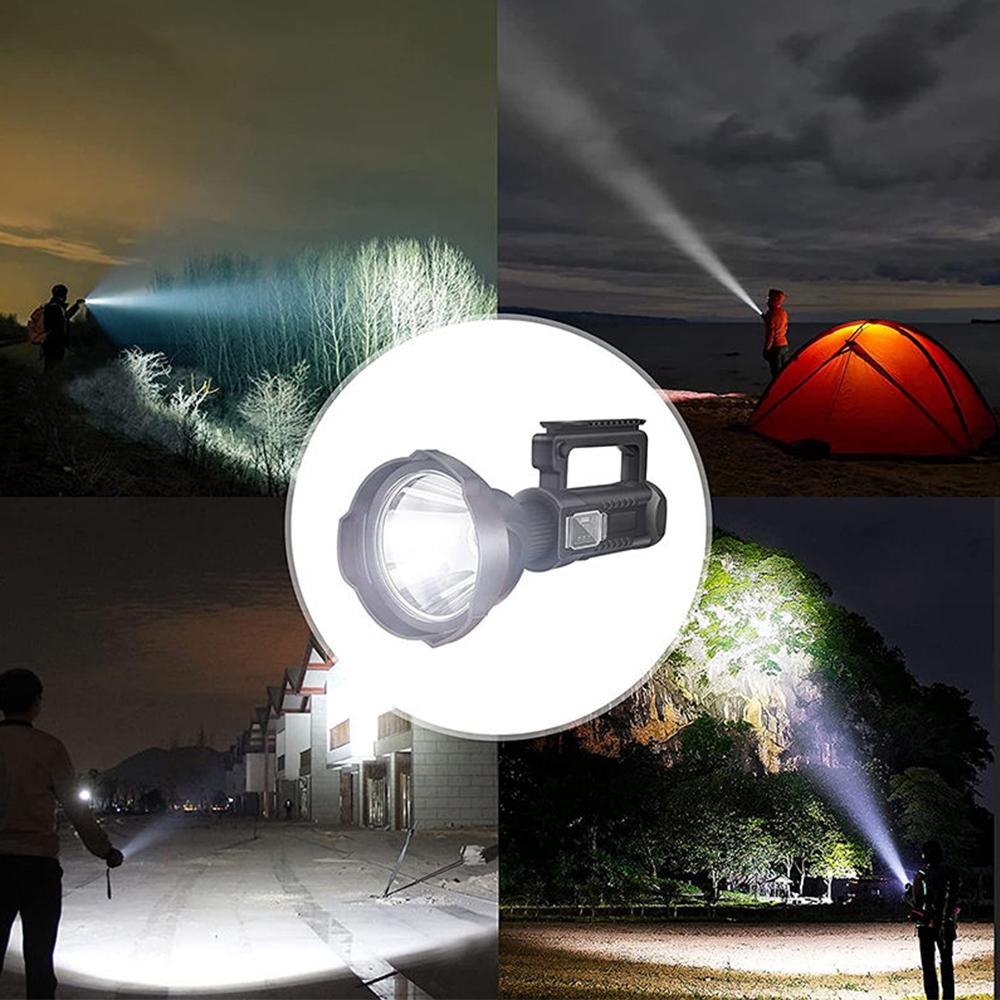 Портативный уличный светодиодный перезаряжаемый прожектор с ручным держателем, мощный водонепроницаемый USB мощный прожектор