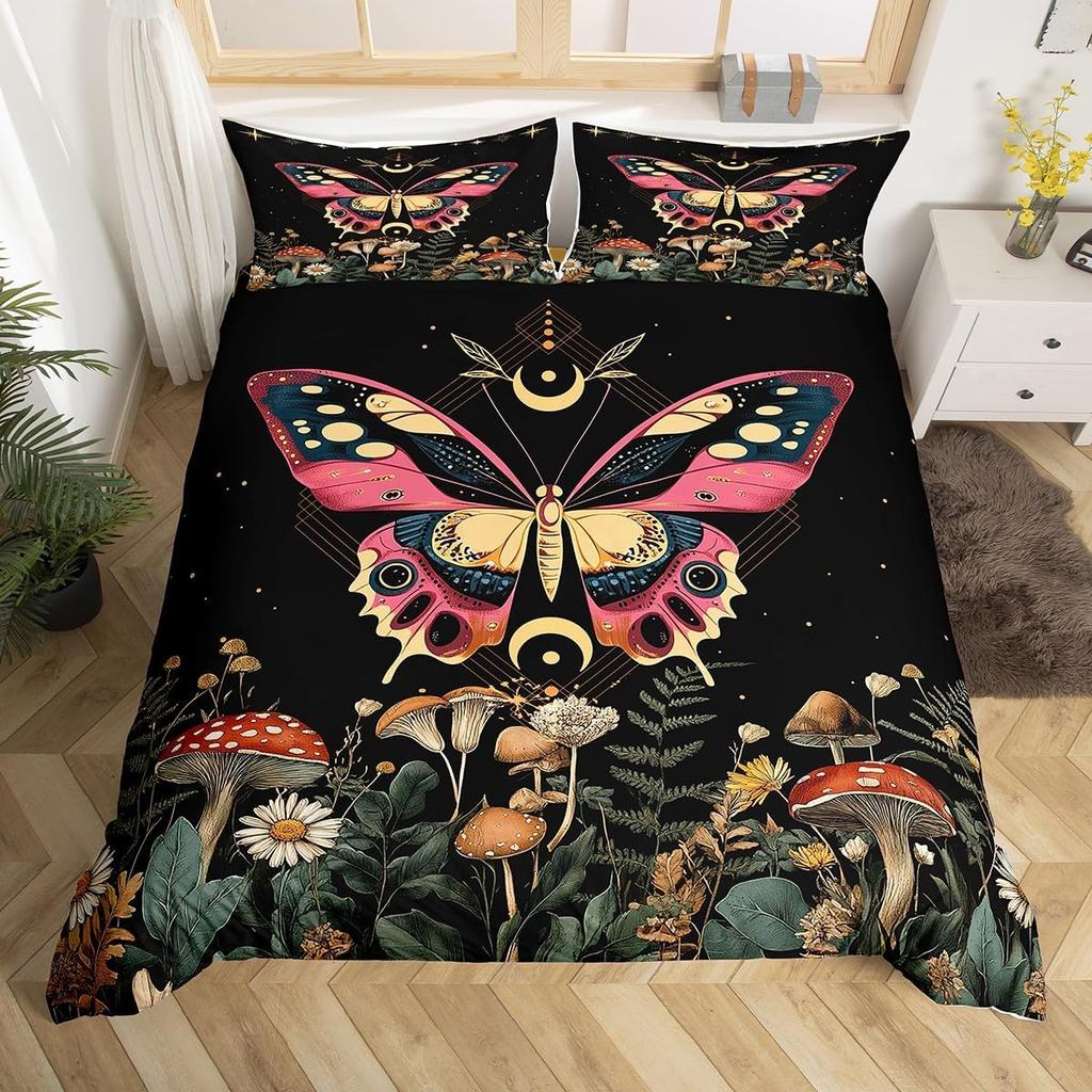 Comforter Boho Butterfly Twin Kingstar Moon Starry Sky Galaxy Bedding Set For Boy Girlcute Mushroom Daisy Flower