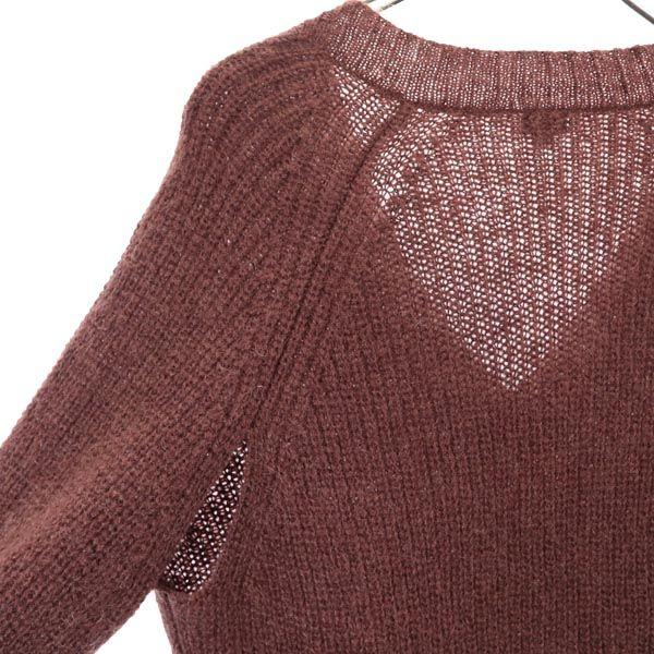 Paul Smith Мохер Смесь Длинный рукав V-образный вырез Вязаный XL Коричневый Мужской Б/У