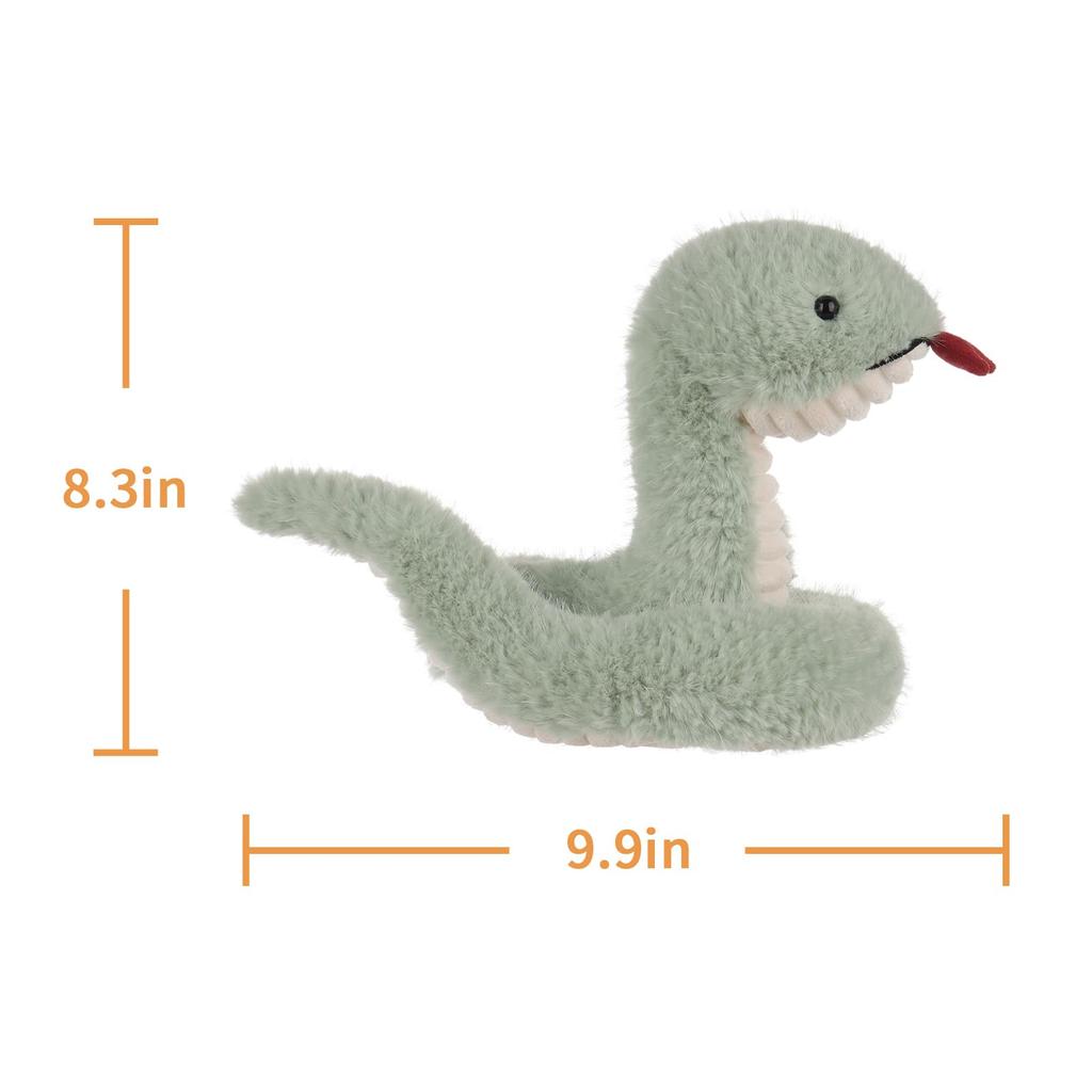 Apricot Lamb Green Wild Snake Plush Toy for Soft and Fluffy Green Wild Snake for Girls and 25cm Kids, Cute, Boys,