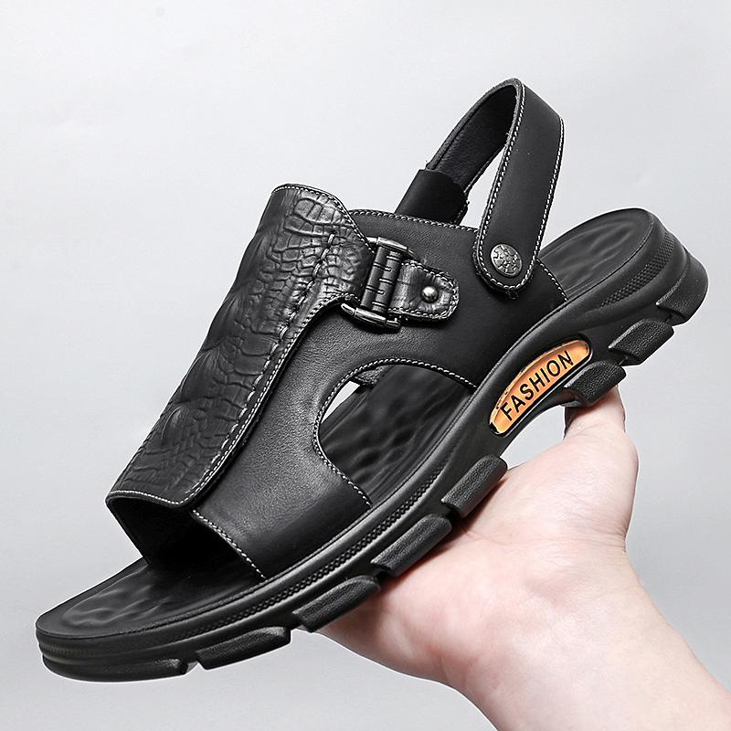 Модные сандалии мужские летние модные сандалии с открытым носком на толстой подошве деловые сандалии дышащие высококачественные сандалии для походов на открытом воздухе с противоскользящим покрытием