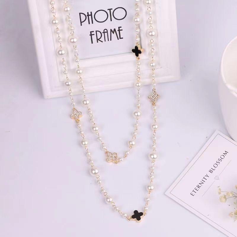 Корейское жемчужное ожерелье: Роскошная длинная цепочка для свитера для осени/зимы