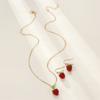 Raspberry Charm Jewelry Set for Women Fashionable Alloy Necklace and Earrings Fruit Theme Accessories for Daily Wear