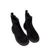 European 2025 A/W Suede Leather Round Toe Chelsea Stacked Heel Ankle Boots for Women