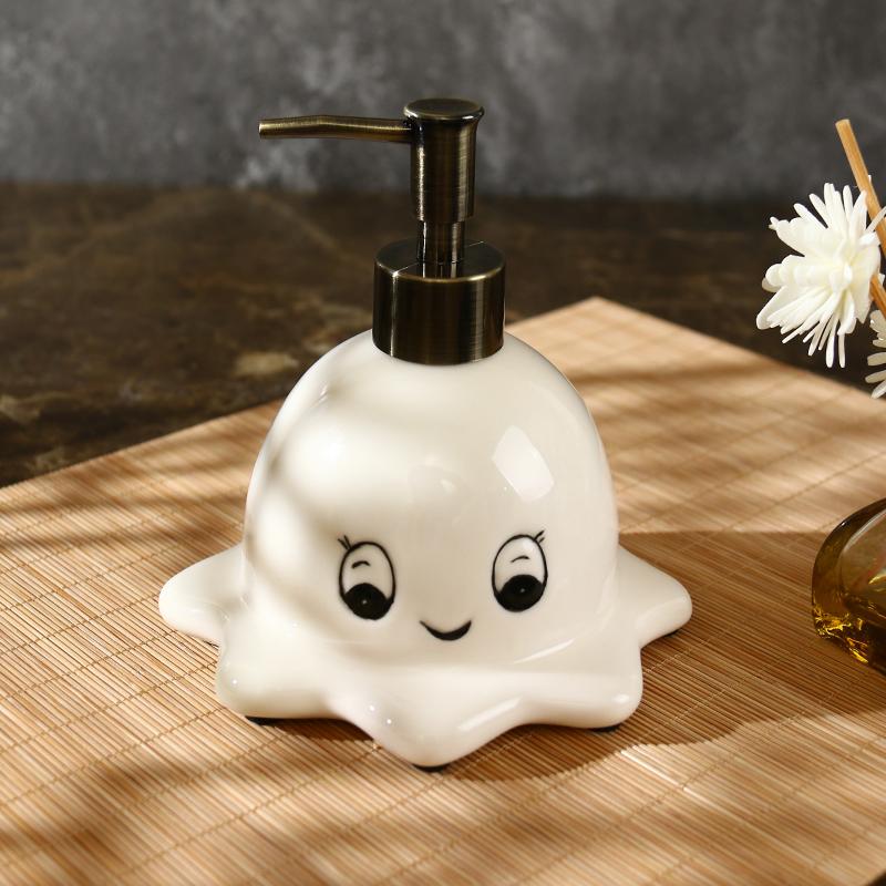 360ml Cute Octopus Ceramic Hand Wash Dispensing Bottle Bathroom Hotel Shower Gel Hair Conditioner Pressing Bottle cup dispenser