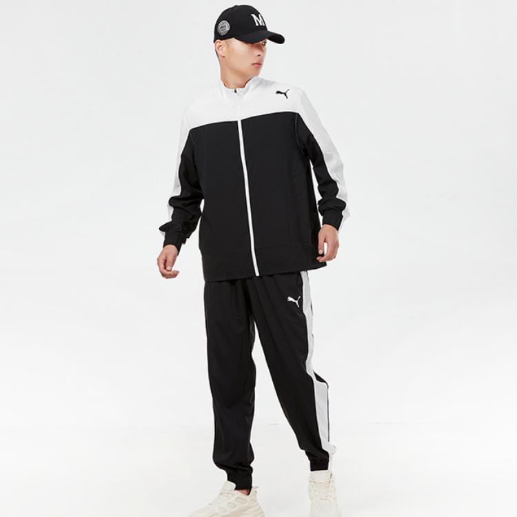 Puma Повседневный спортивный тканый футбольный беговой тренировочный комплект для мужчин черный 521043-01